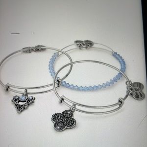 Alex and Ani, Harry Potter “Expecto Patronum” silver triple bangle bracelet.